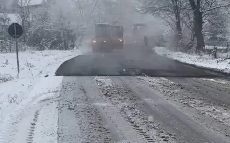 Samo kod nas: "Stručnjaci" asfaltiraju i po snegu
