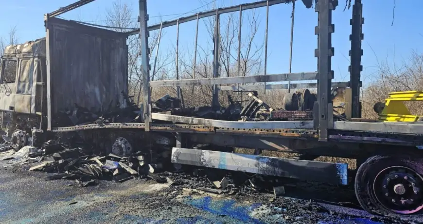 Nesreća u Glušcima - Zapalio se kamion u pokretu