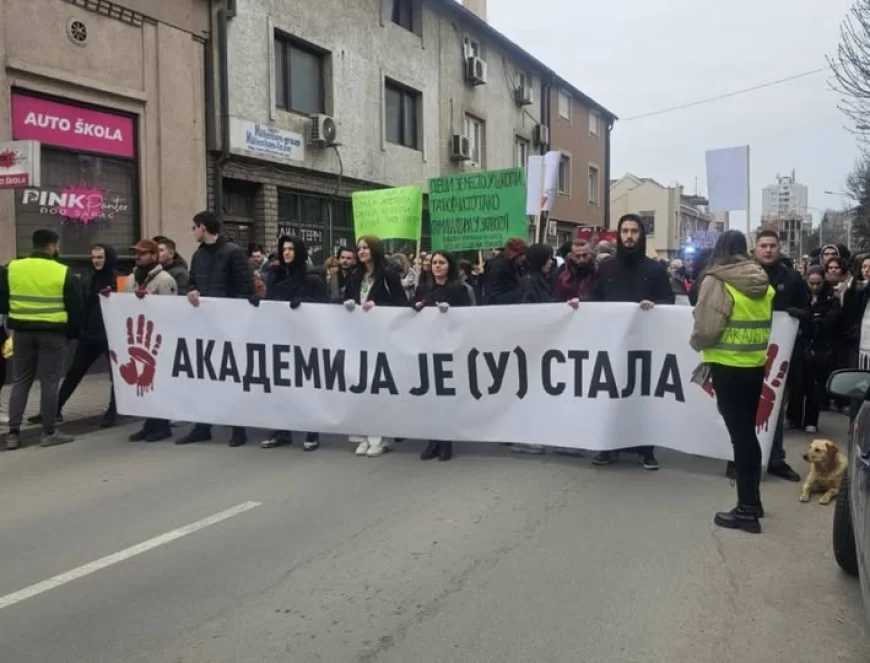 Saopštenje studenata u blokadi Akademije strukovnih studija u Šapcu