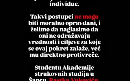 Saopštenje Šabačkih studenata u blokadi
