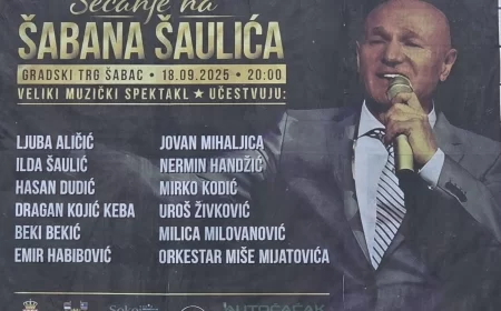 „Sećanje na Šabana Šaulića“ na Gradskom trgu u Šapcu 18. septembra