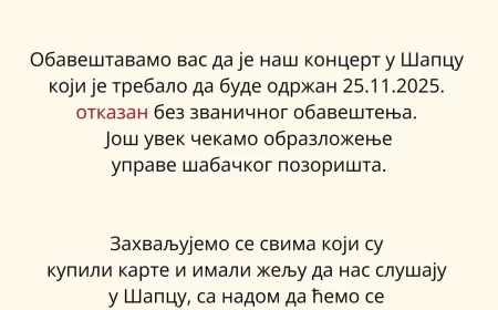 Otkazan koncert „Fenečkih bisera“ u Šabačkom pozorištu