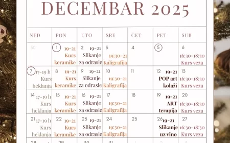 Raspored dešavanja u Malom ateljeu za decembar 2025.