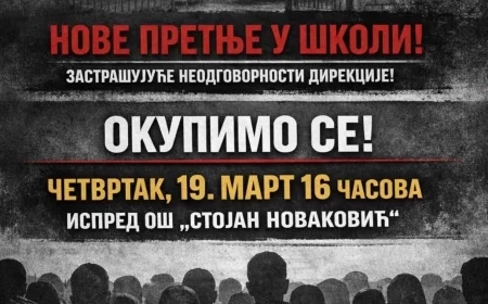 Zbor Šabac upozorava: Pretnja pištoljem u školi – Šabac se okuplja, ćutanje nije opcija