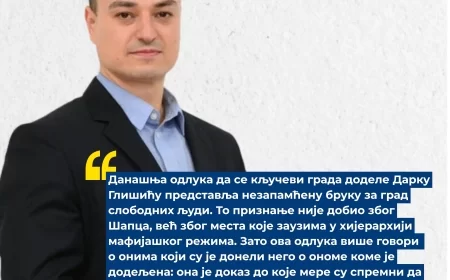 Kostadinović: Dodela počasti Glišiću bruka za grad slobodnih ljudi