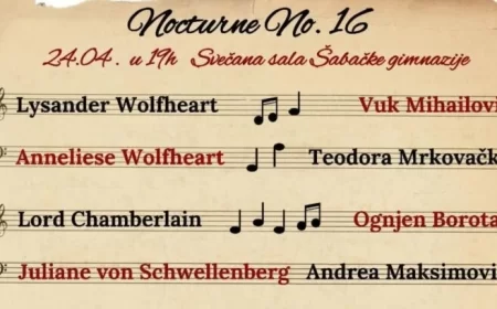 Večeras premijera predstave „Nocturne No 16“ Dramske sekcije Šabačke gimnazije