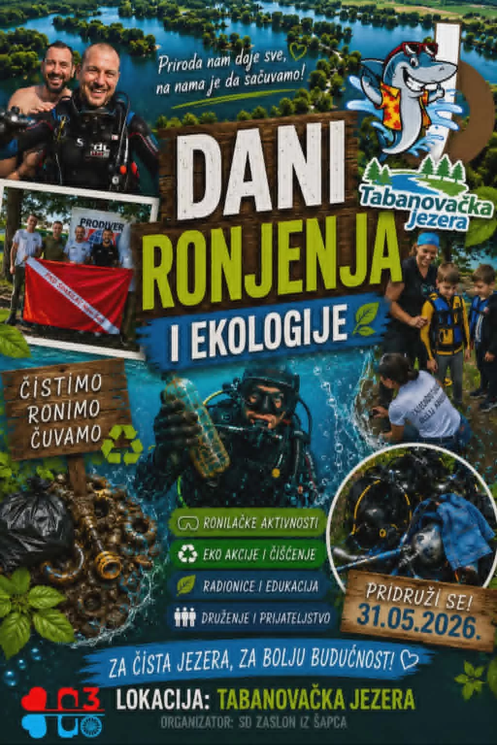 Ronioci i ekolozi ponovo čiste Šljunkaru: „Dani ronjenja i ekologije“ 31. maja