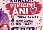 Humanitarni koncert za Anu Antonić večeras na Trgu šabačkih žrtava