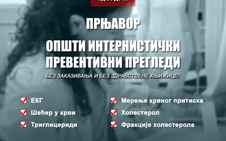 OPŠTI INTERNISTIČKI PREVENTIVNI PREGLEDI U PRNjAVORU