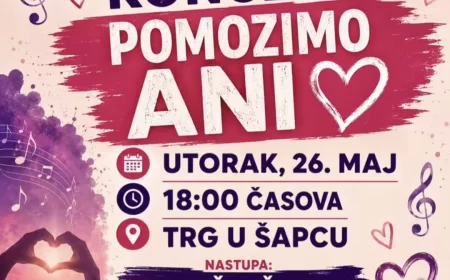 Humanitarni koncert za Anu Antonić večeras na Trgu šabačkih žrtava