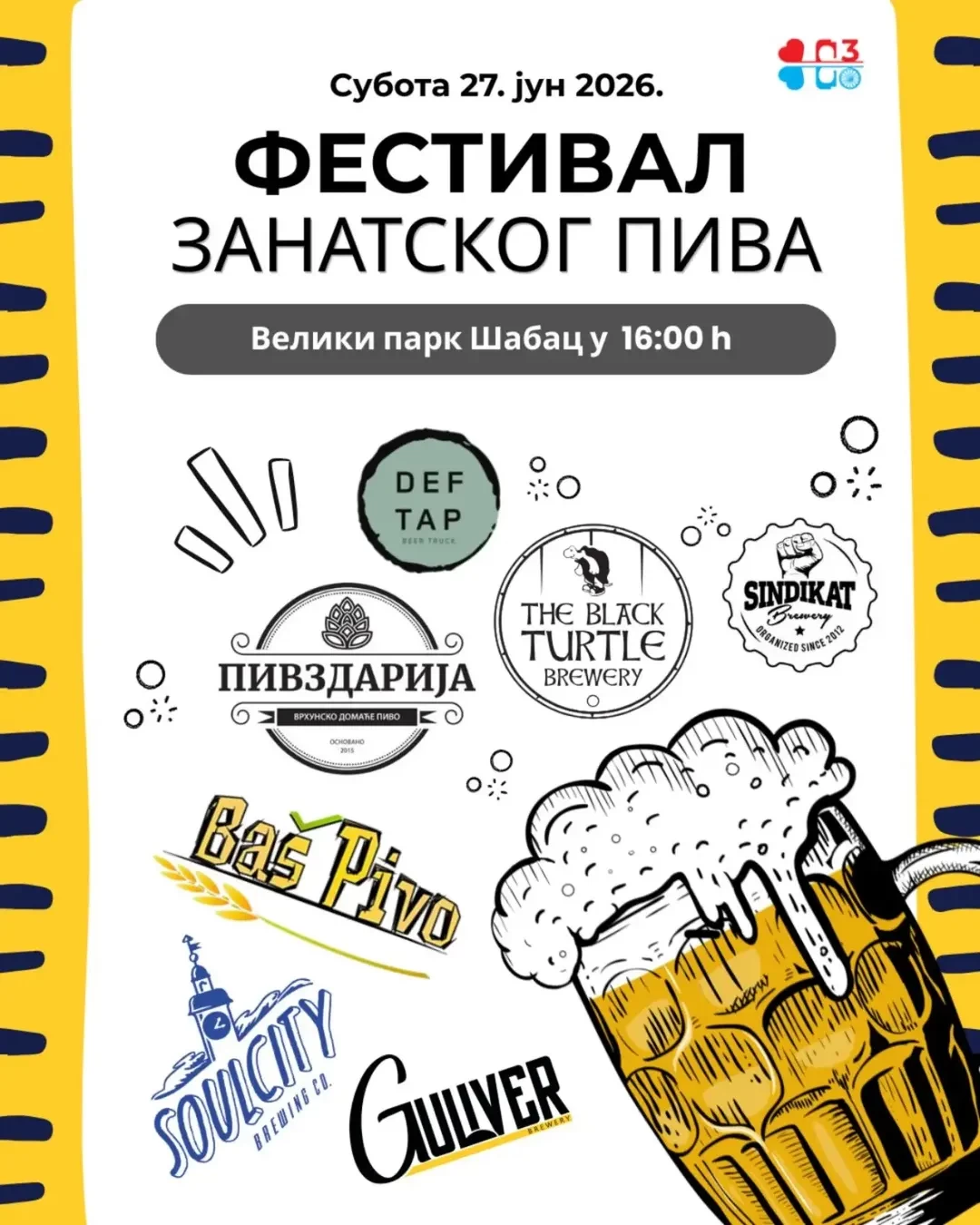 Peti Festival zanatskog piva 27. juna u Velikom parku
