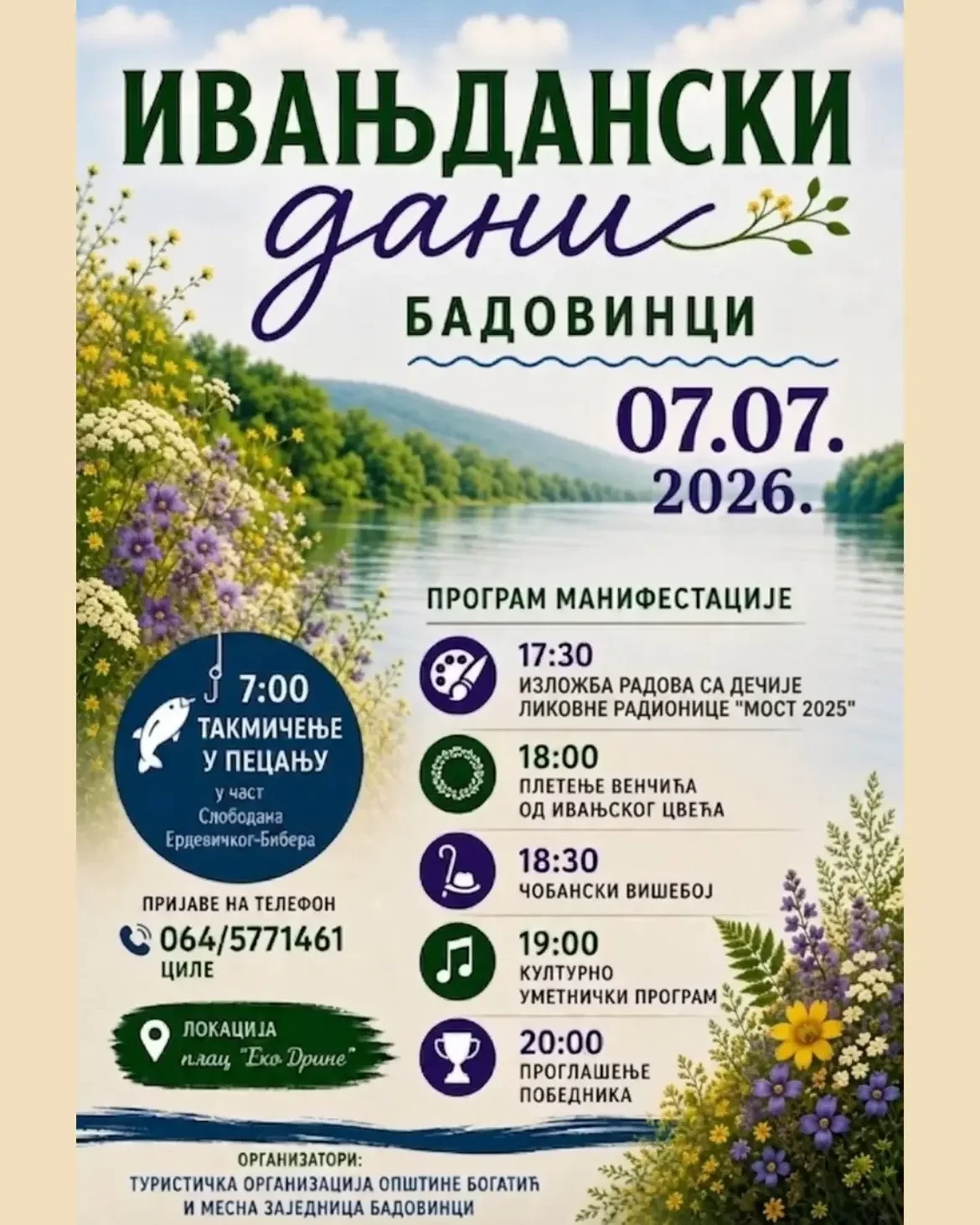 Ivanjdanski dani u Badovincima 7. jula: Tradicija, druženje i bogat program pored Drine
