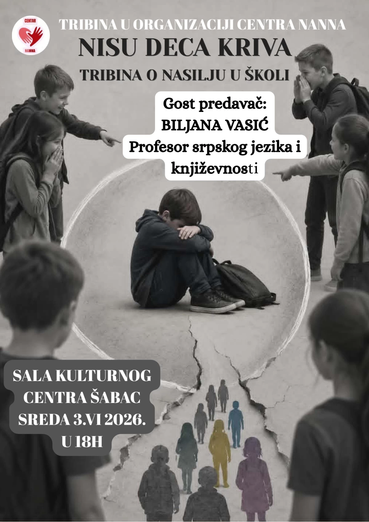 „Nisu deca kriva“: Tribina o vršnjačkom nasilju u Kulturnom centru Šabac