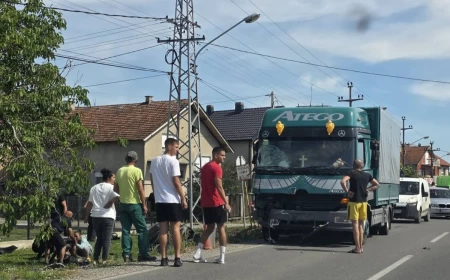 Sudar kvada i kamiona u Jevremovcu