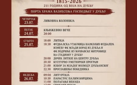 Počinje obeležavanje 211. godišnjice Boja na Dublju – četvorodnevni program od 23. do 26. jula