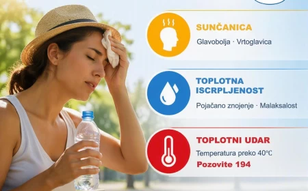 KAKO RAZLIKOVATI SUNČANICU, TOPLOTNU ISCRPLjENOST I TOPLOTNI UDAR?