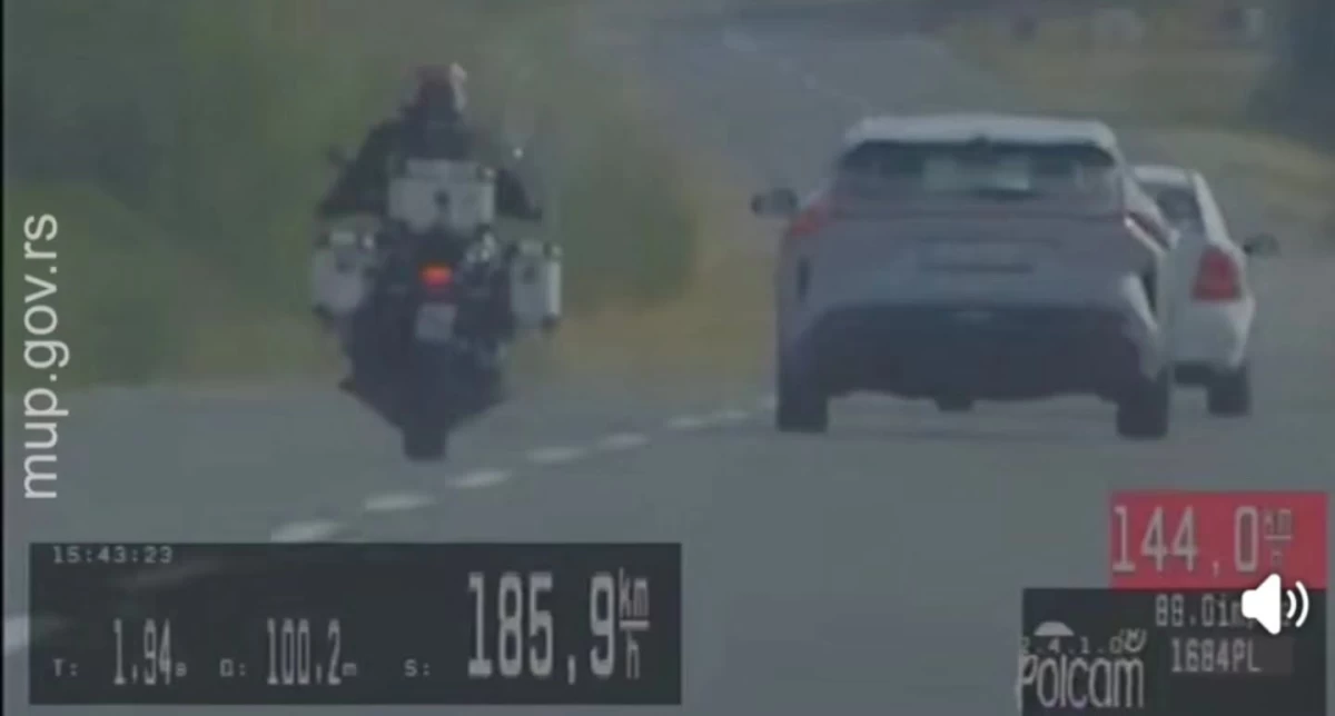 Vozio 185 na sat gde je ograničenje 50 kilometara na čas