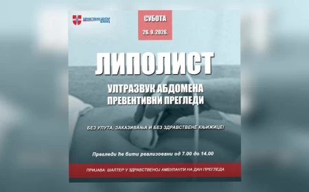 ULTRAZVUČNI PREGLEDI ABDOMENA U SUBOTU U LIPOLISTU