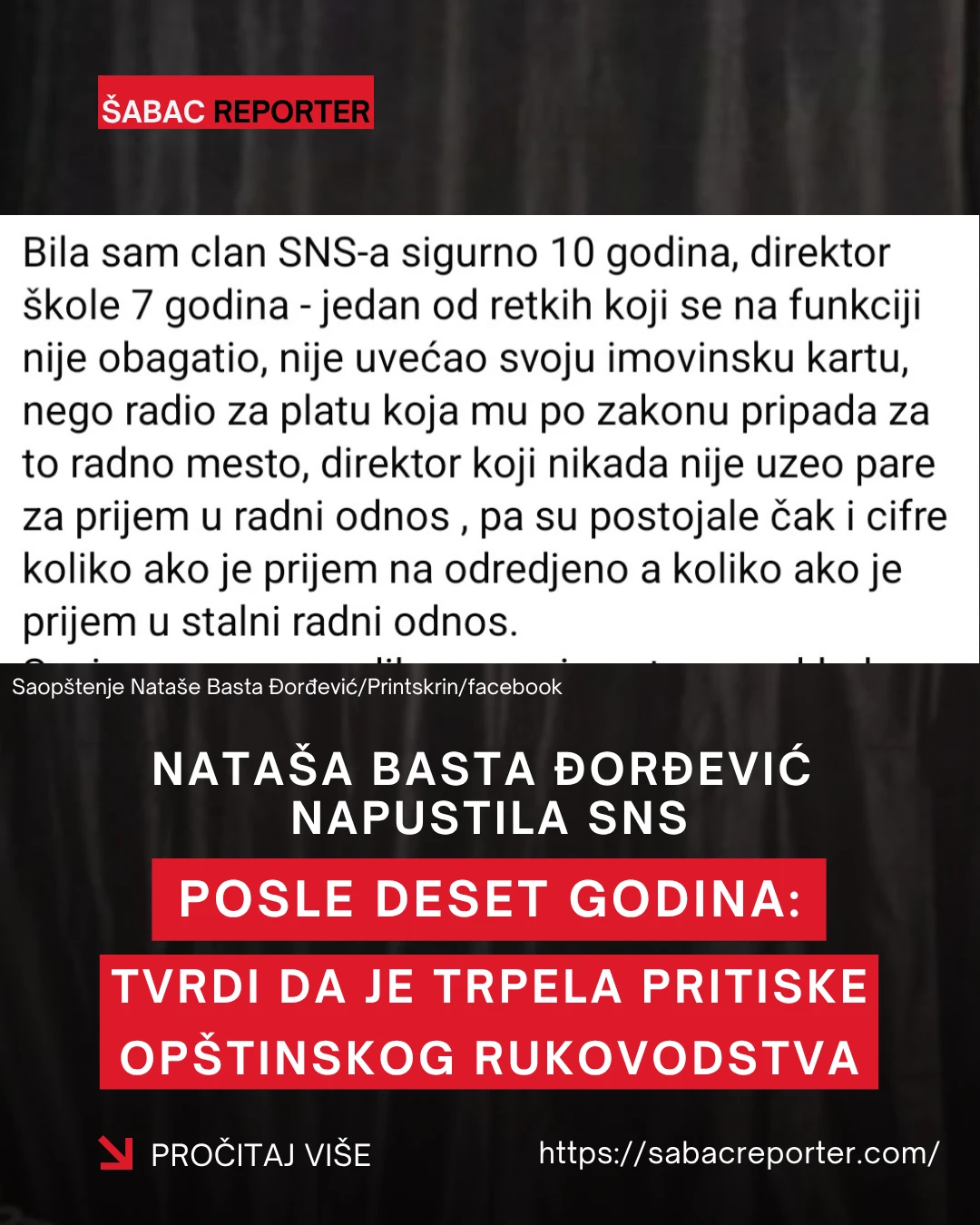 Nataša Basta Đorđević napustila SNS posle deset godina: Tvrdi da je trpela pritiske opštinskog rukovodstva