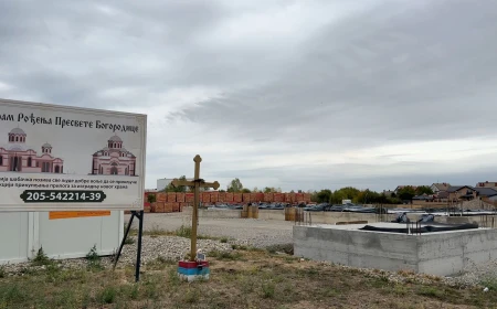 Osvećen temelj budućeg Hrama Rođenja Presvete Bogorodice u Šipurskim livadama